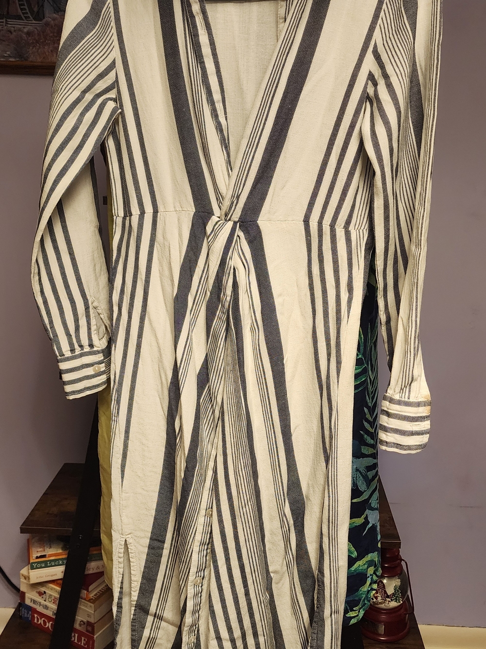Sim & Sam | Size Small | Long Sleeve Linen Dress | Button Up/Down